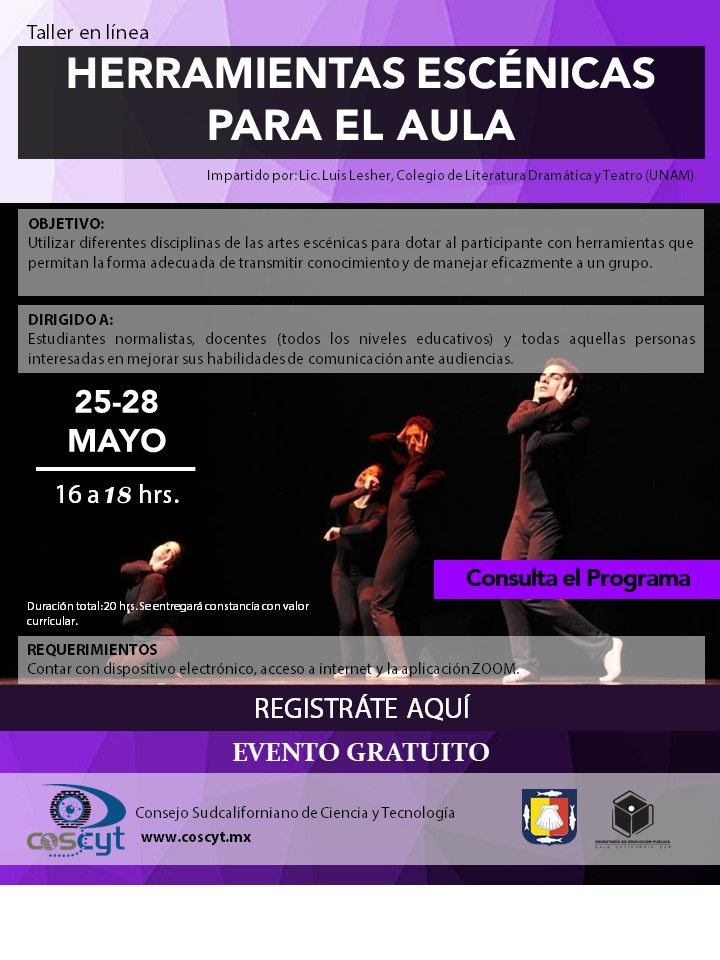 Banner Taller Herramientas escénicas Mayo 2020 B