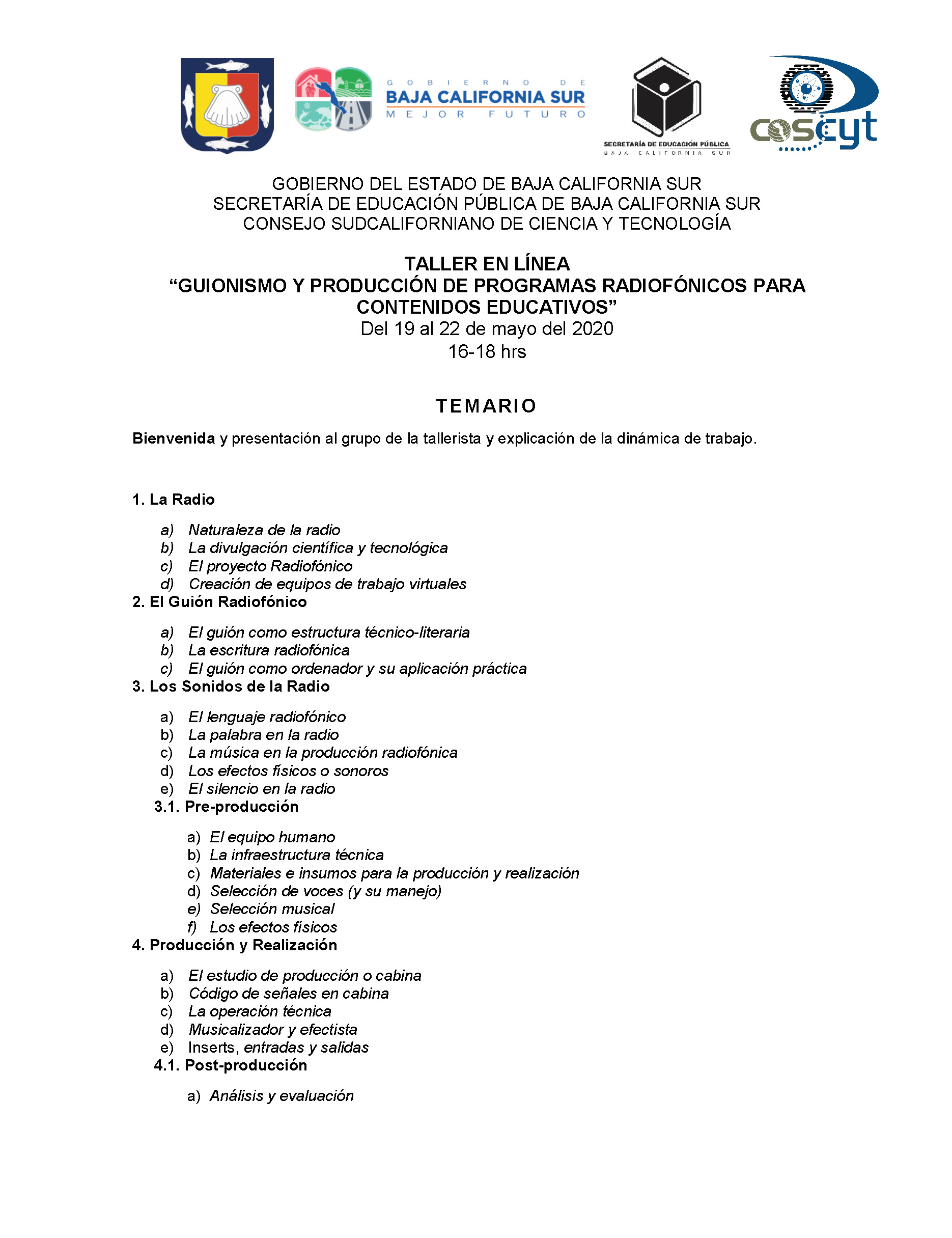 Programa Curso Guionismo y produccion programas radio Page 1