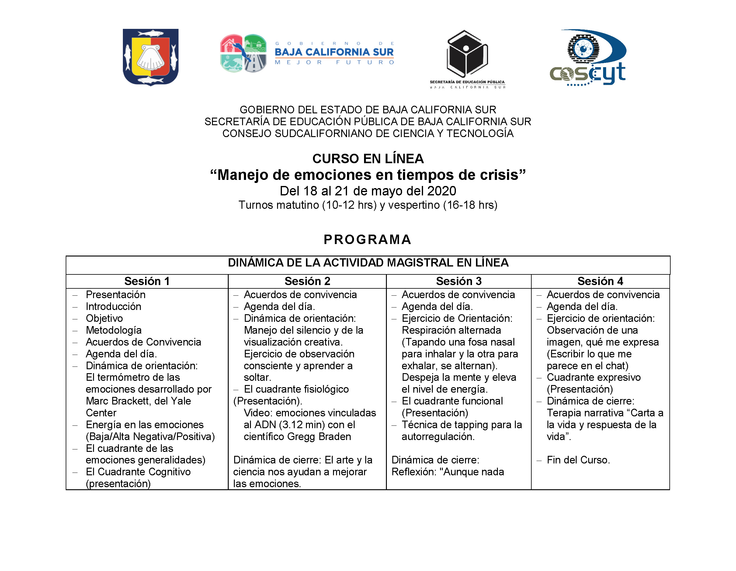 Programa Curso Manejo de emociones Page 1